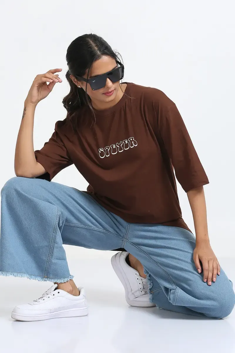 Cotton Puff Print Oversized Unisex T-Shirt 021831XLBRO