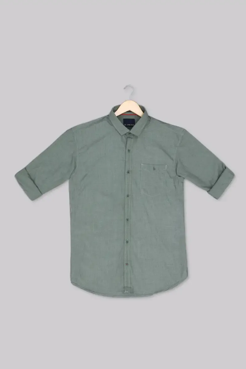 Men's Regular Fit Cotton Shirt 022027GRE4XL