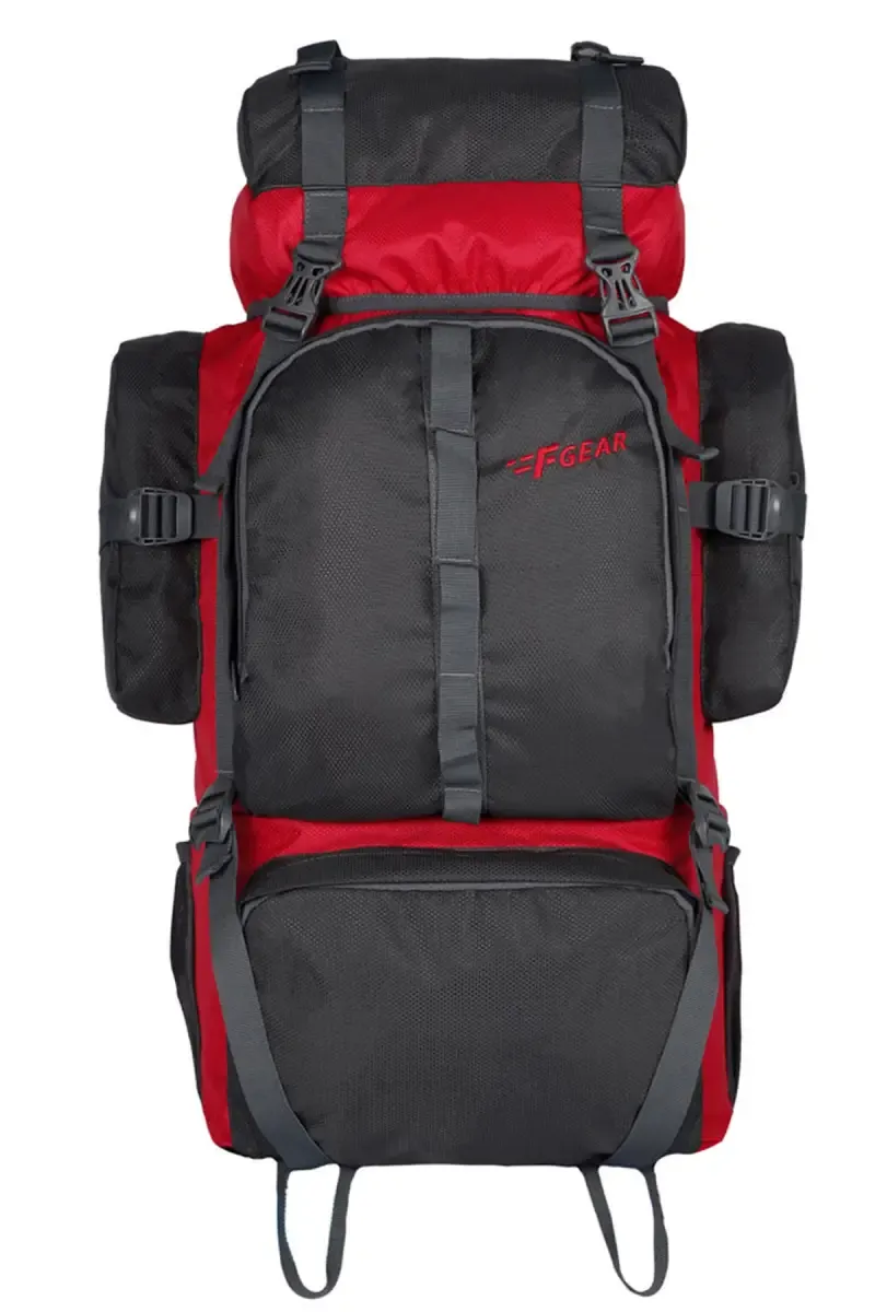 Otto Grey Red Trekking Rucksack for Unisex - 58L 
