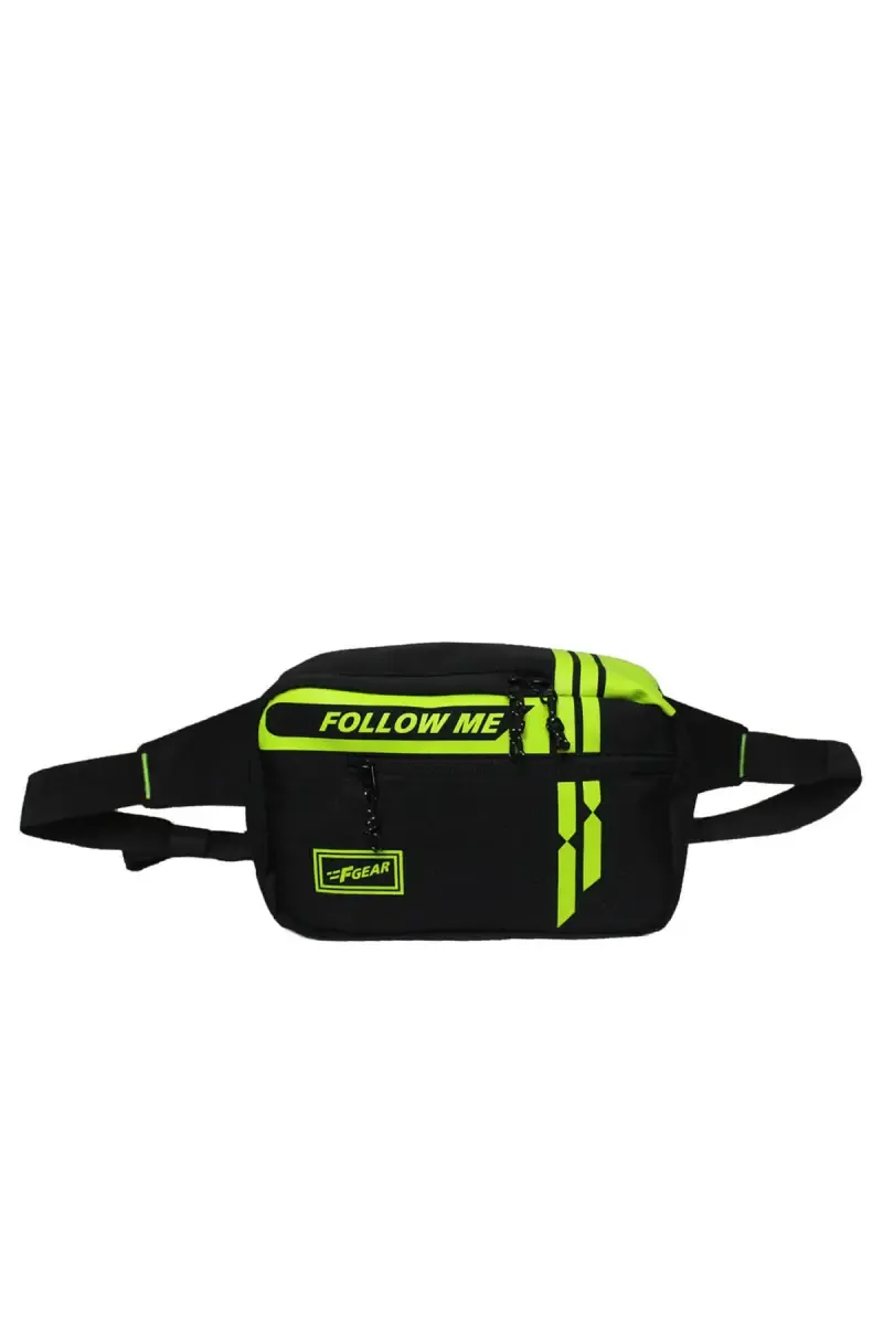 Amiable Black Green Waist Bag for Unisex - 3 L