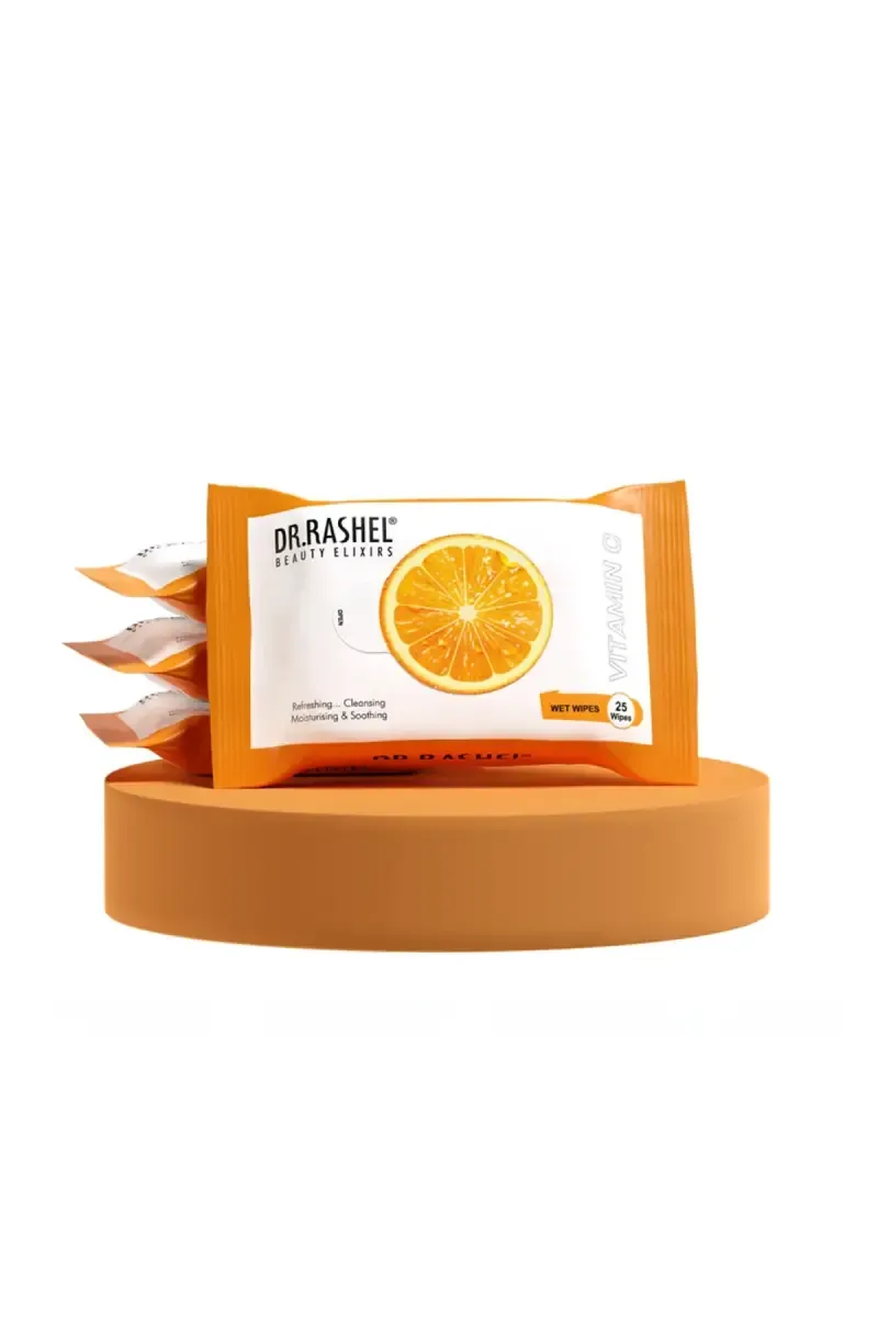 DR.RASHEL Vitamin C Face Wipes - Pack Of 1 (25 Wipes)  