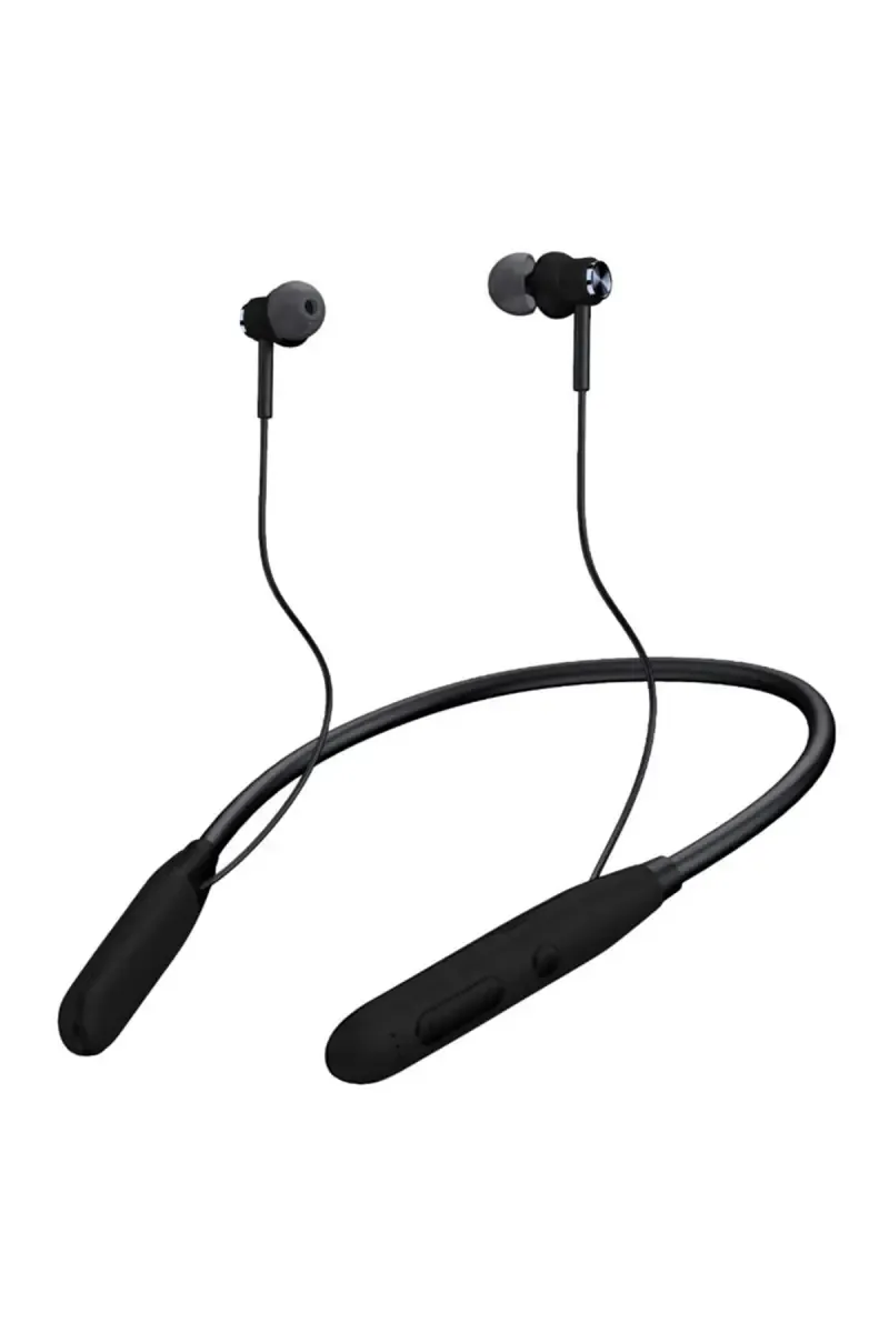 Gizmore MN225 Wireless Bluetooth In Ear Neckband with 20 Hrs Playtime, Dual Pairing, HD Microphone, Magnetic Earphone (Black)