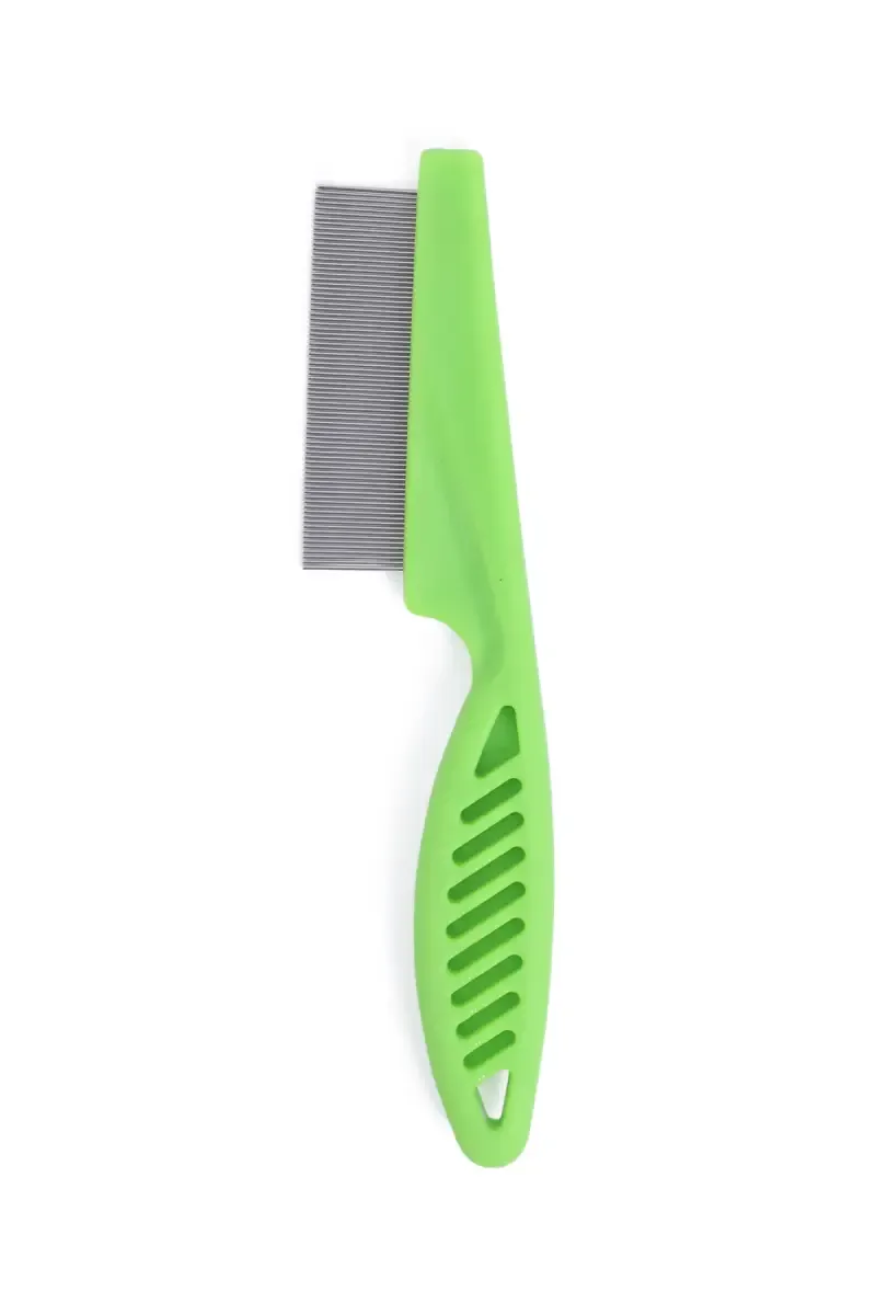 Super Chain Dog Lice Comb with Long Handle (Medium) - Green 023224GREMED