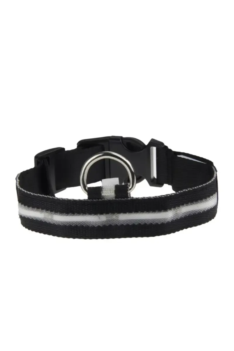 Nylon Pet Collar & Leash for Dogs (Black) - Large