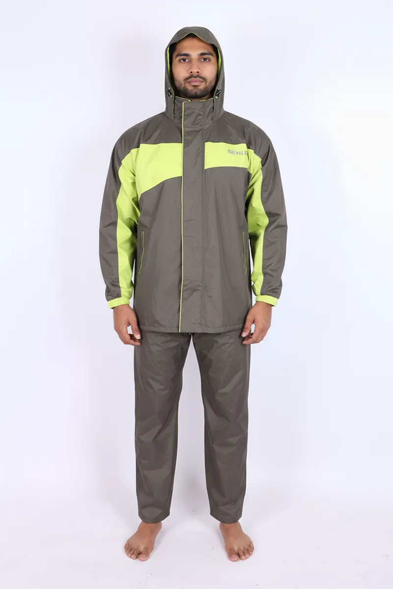 Nylon Waterproof Rain Jacket Set for Men (2-Pcs Set)