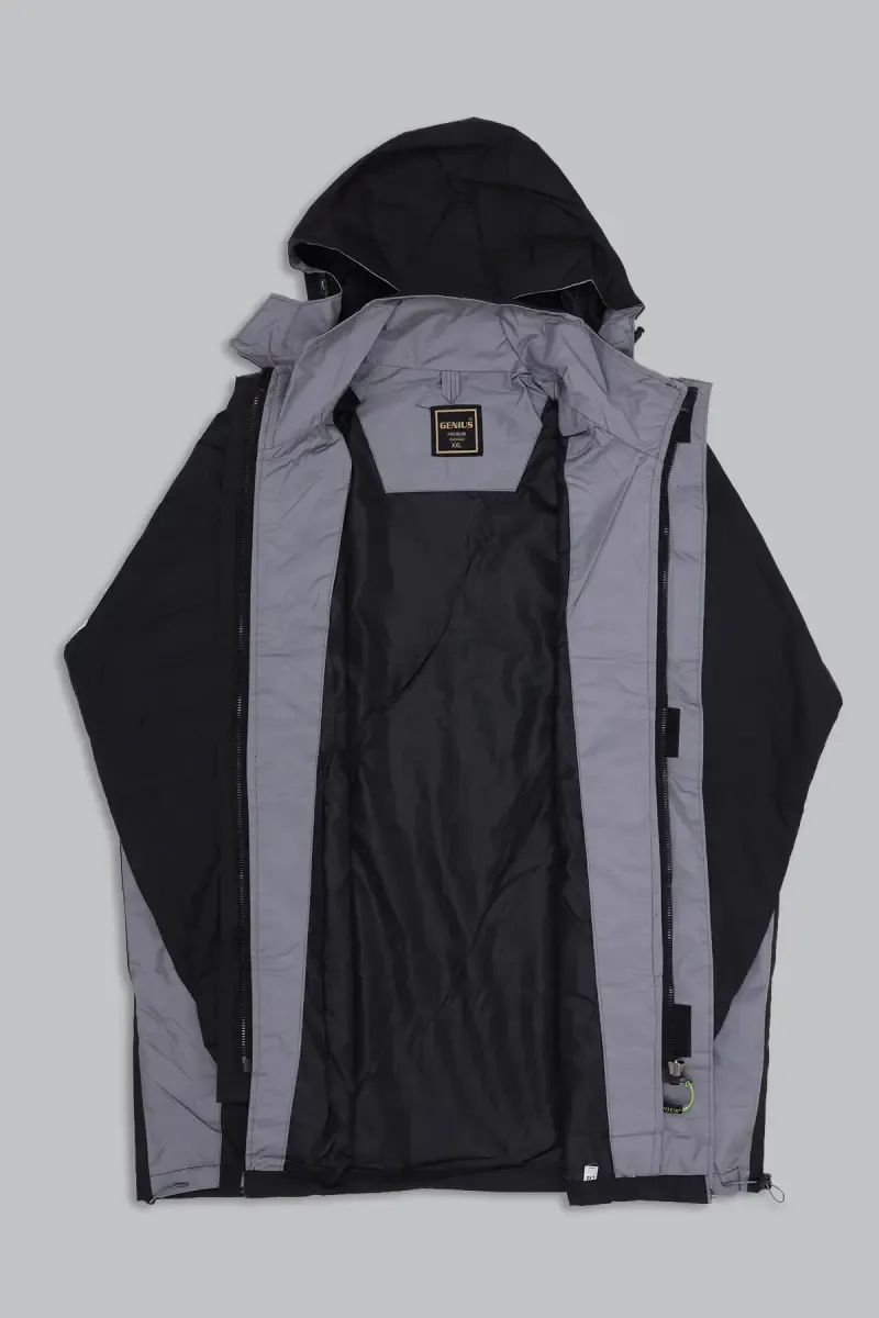 Men's Nylon Waterproof Rain Coat Set (2-Pcs Set) 023566BLAXXL