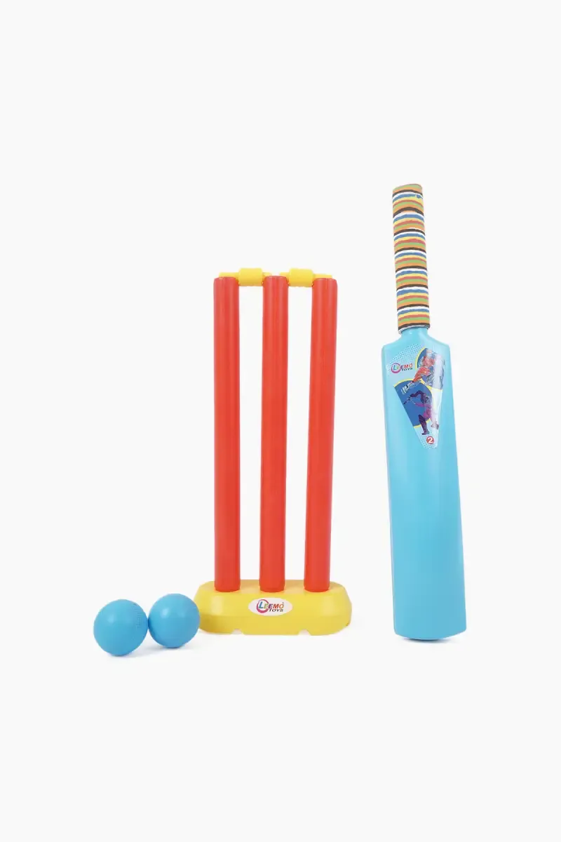 Leemo Plastic Cricket Play Kit For Kids (Blue) - 4 Pcs 023567BLU