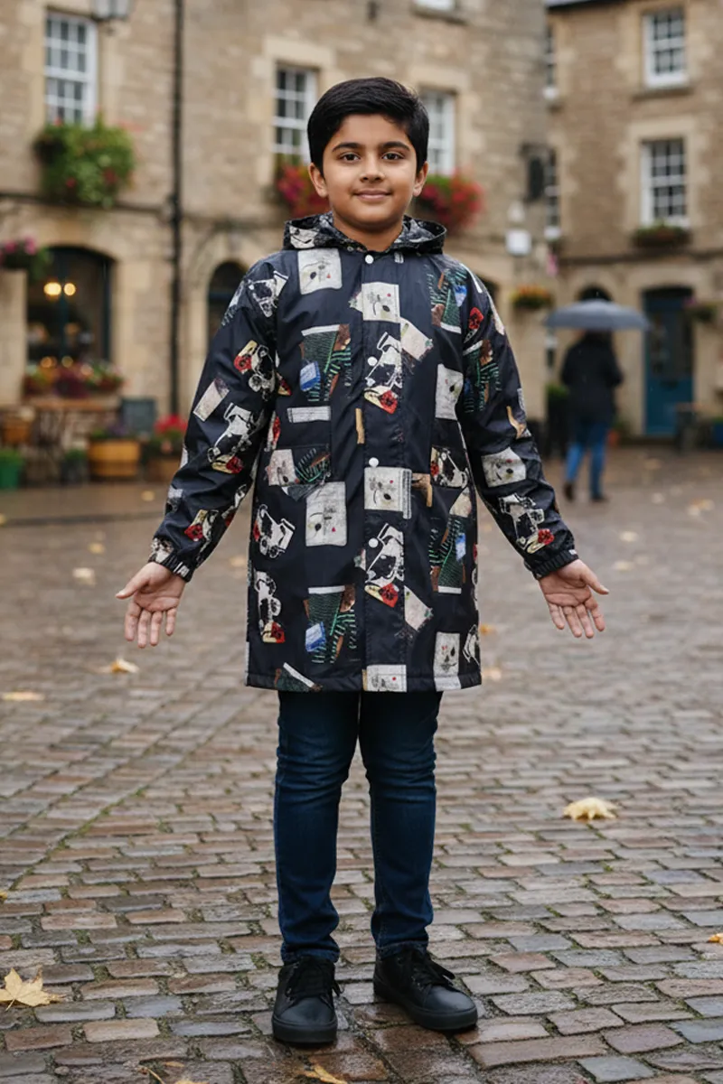 Boy's Printed Rain Jacket