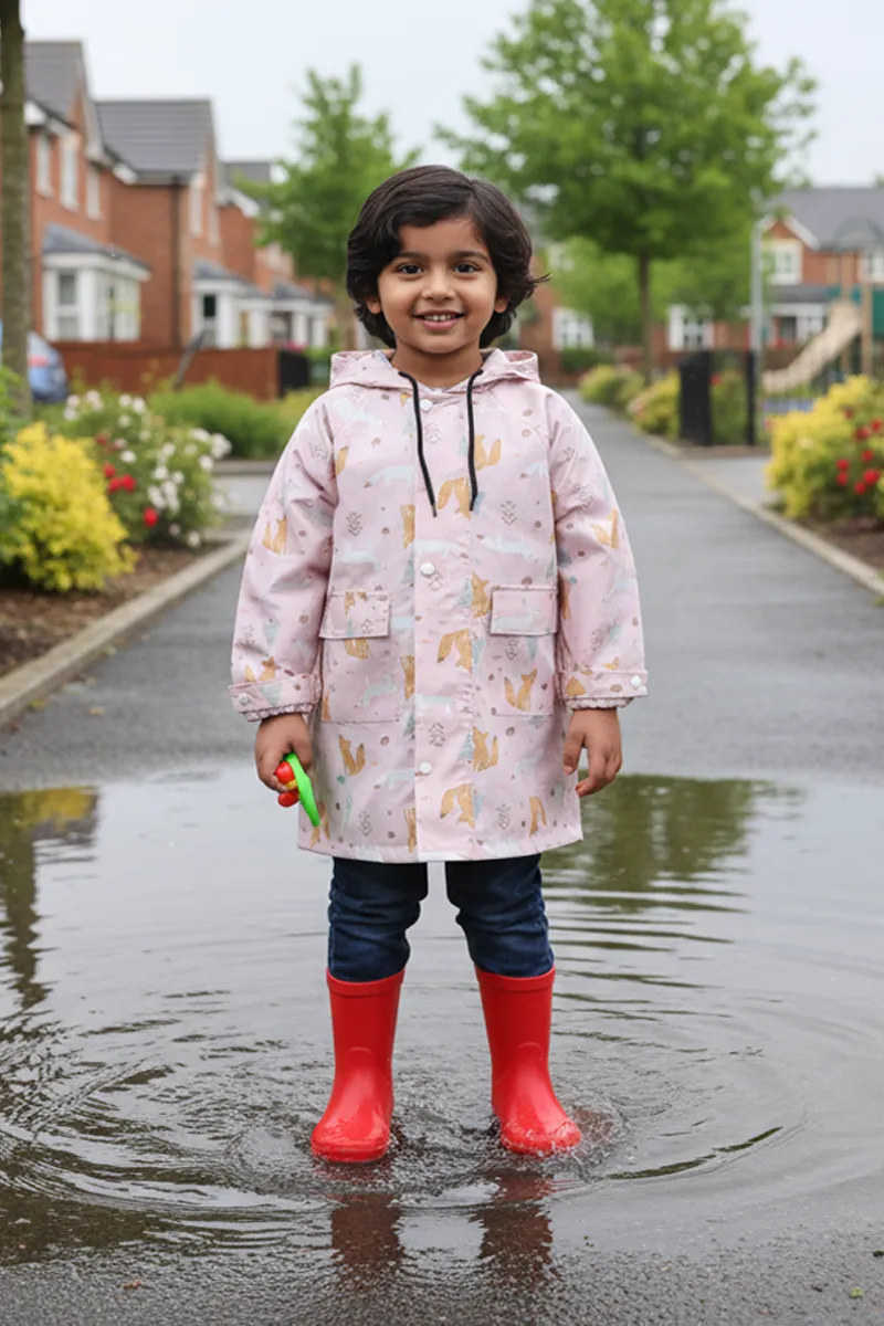 Boy's Printed Rain Jacket 023590PIN34YRS