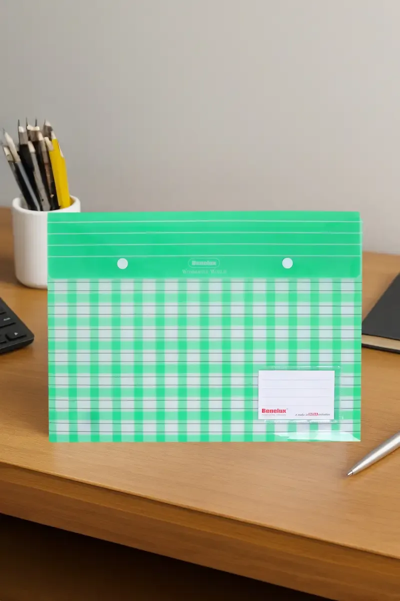 FC Size Document Bag with Snap Button (Green) - Pack of 1