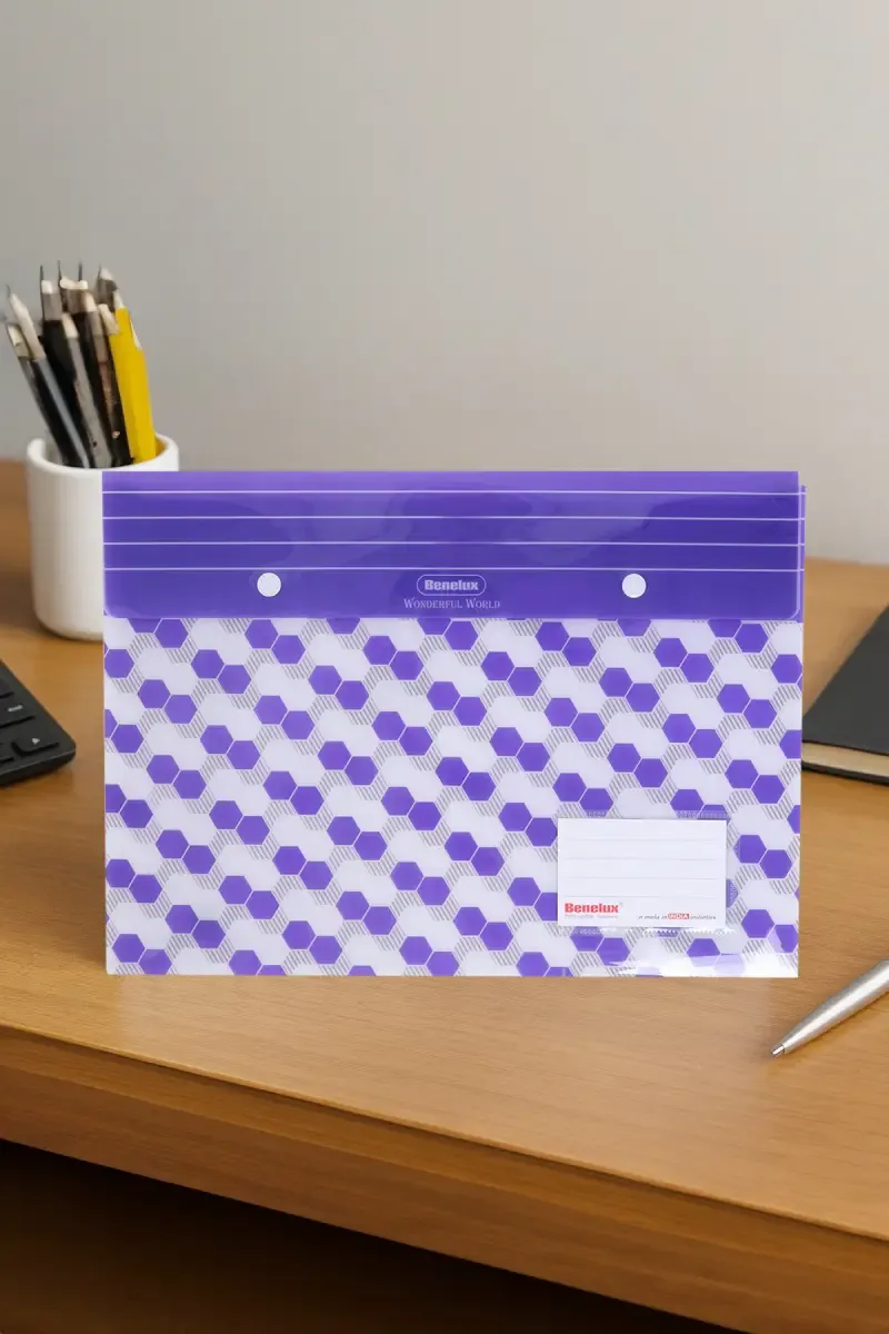 FC Size Document Bag with Snap Button (Purple) - Pack of 1