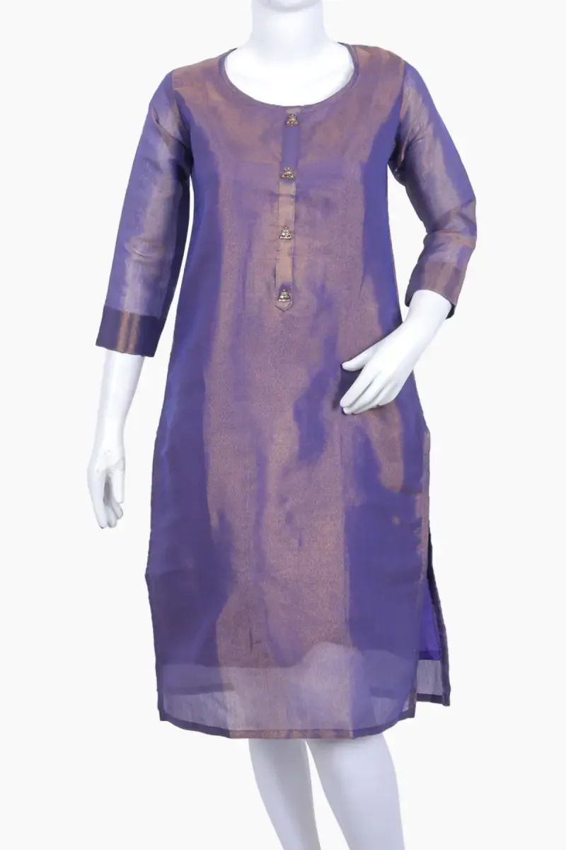 Art Silk Solid Kurti for Women 023842XLDARBLU
