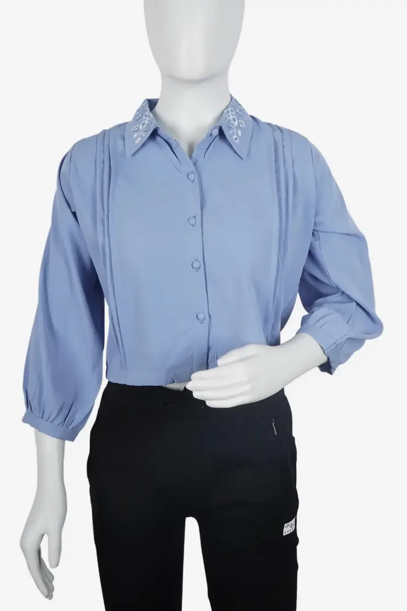 Georgette Solid Western Top for Women