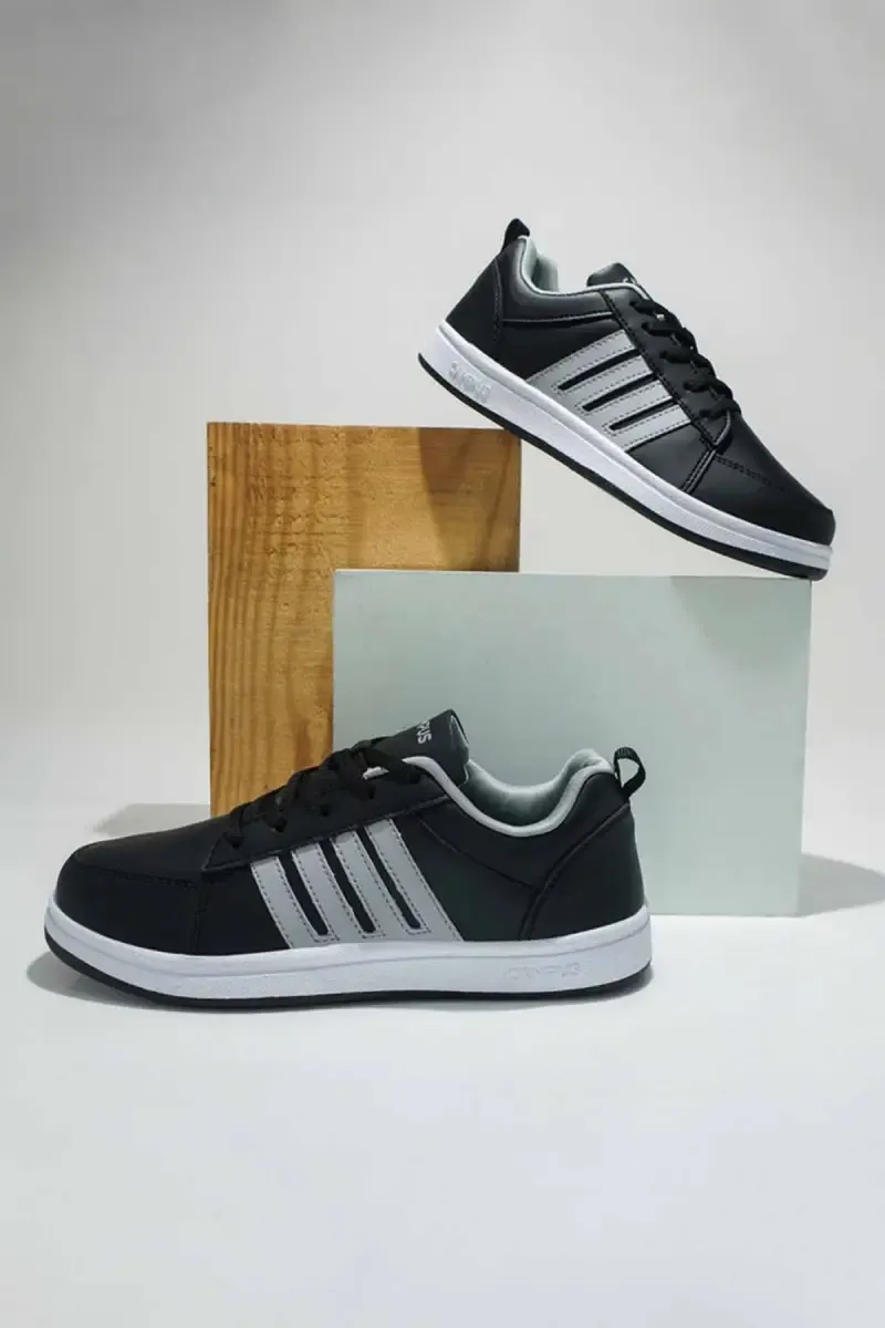 Striped Comfort Lace-Up Sneakers for Men