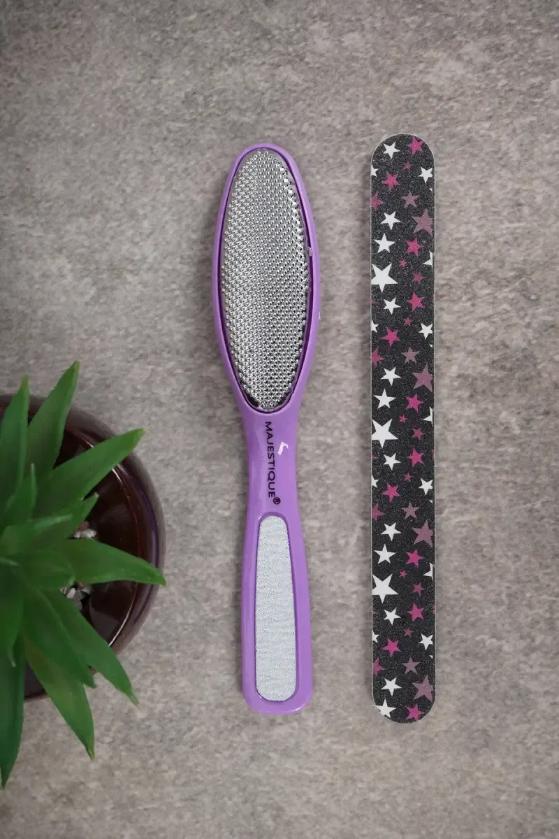2-in-1 Foot Scrubber & Emery Board Nail Filer - Purple
