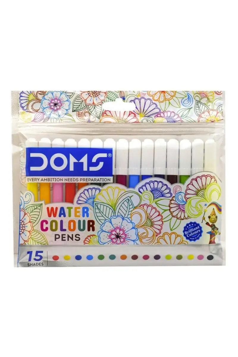 Doms Water Color Pen 15 Shades (Multicolor)