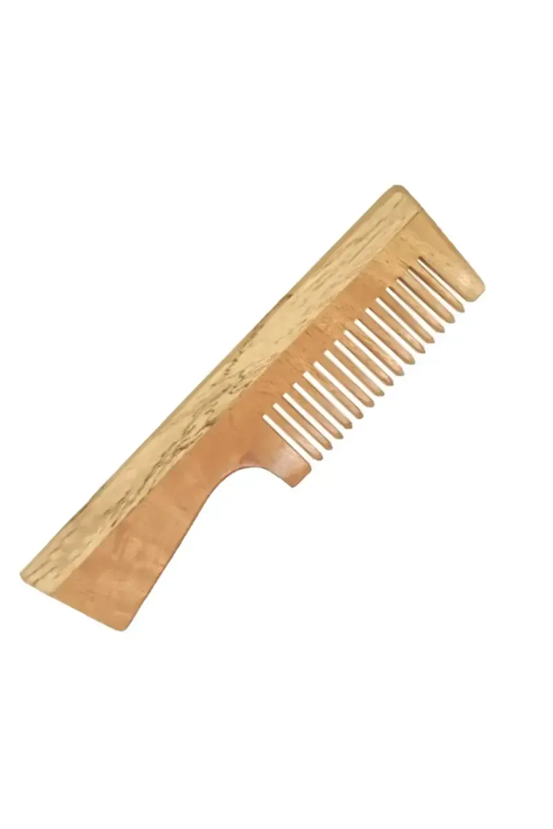 Wooden Wide Handle Comb (Brown) - Pack of 1
