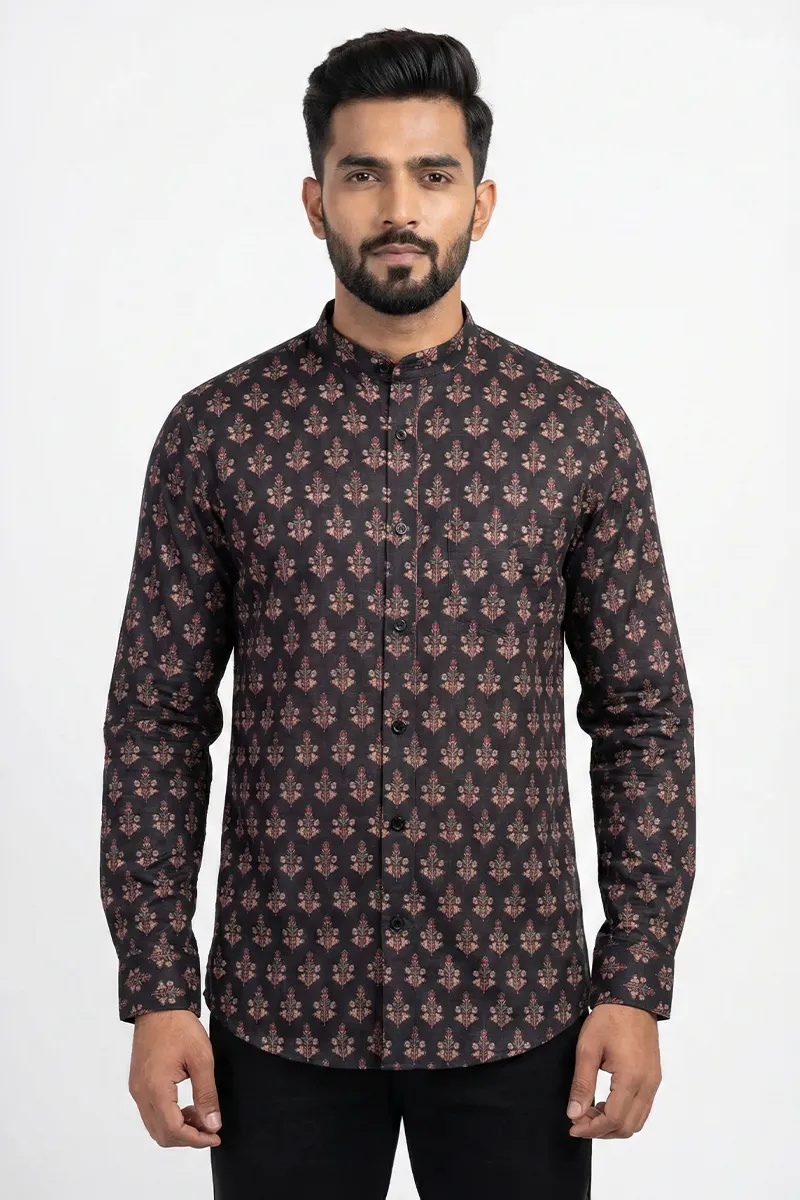 Men's Printed Casual Shirt 024793BLAXXL