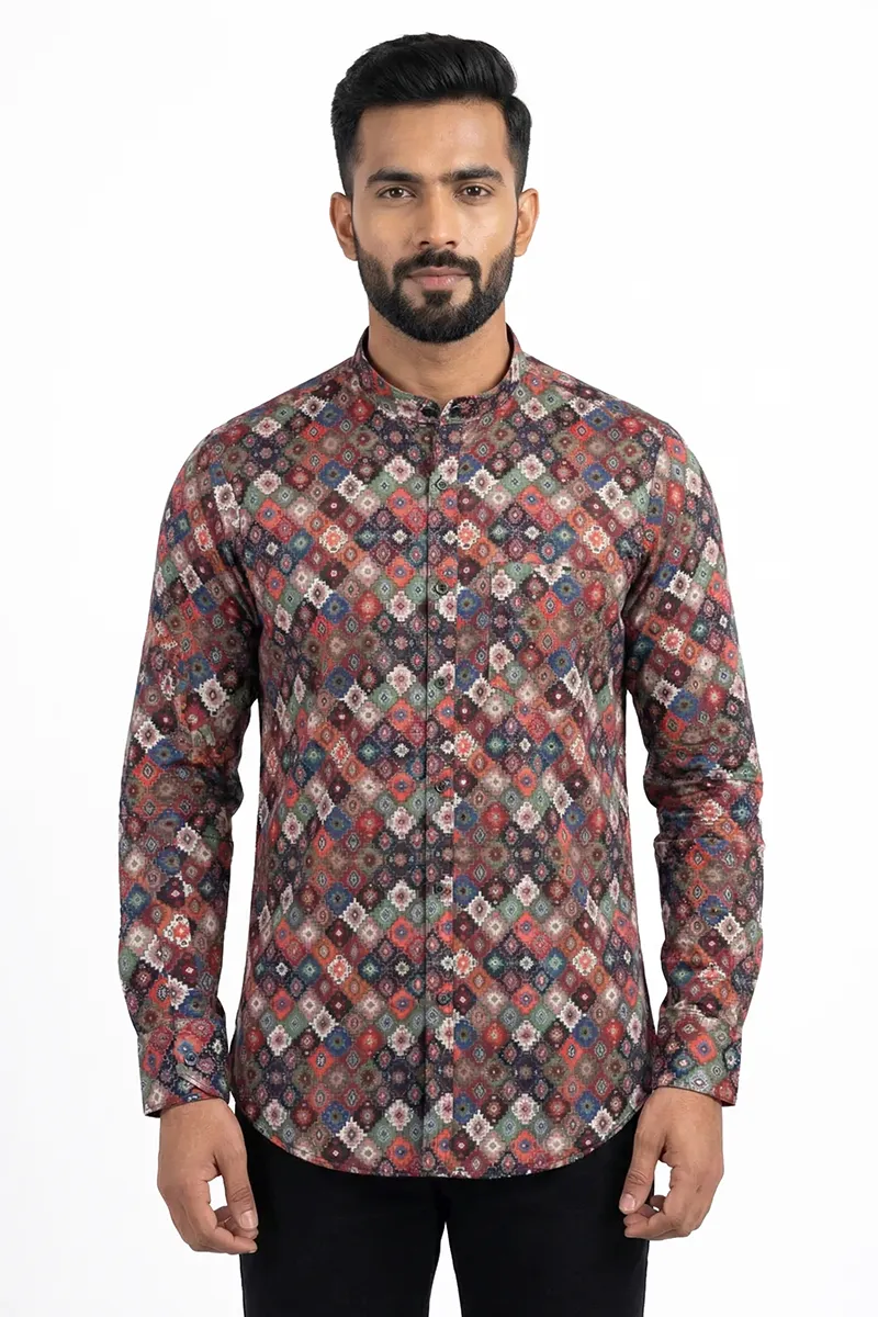 Men's Polycotton Printed Shirt