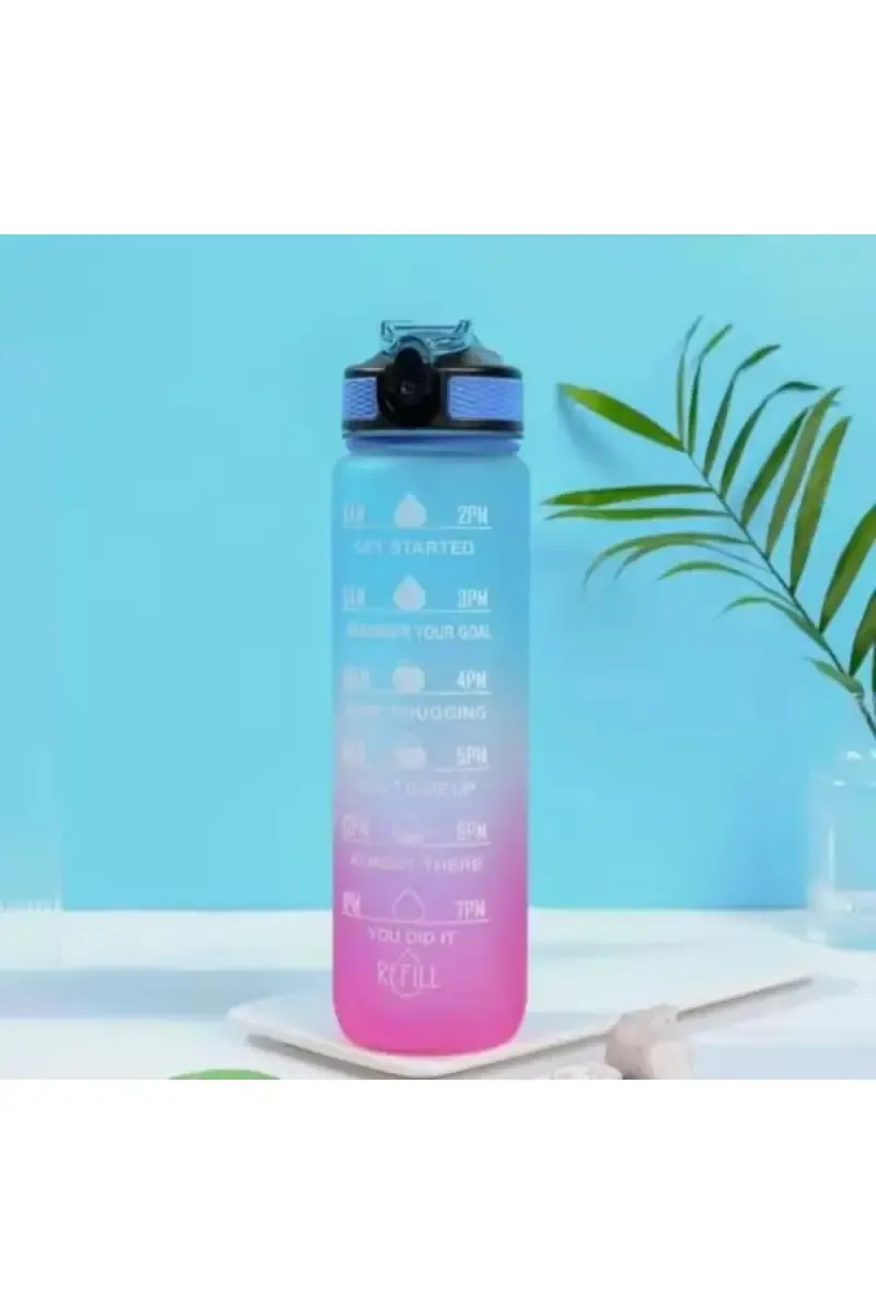 Plastic Sipper Water Bottle - 1000 ml (Teal-Lavender)  024806TEA2