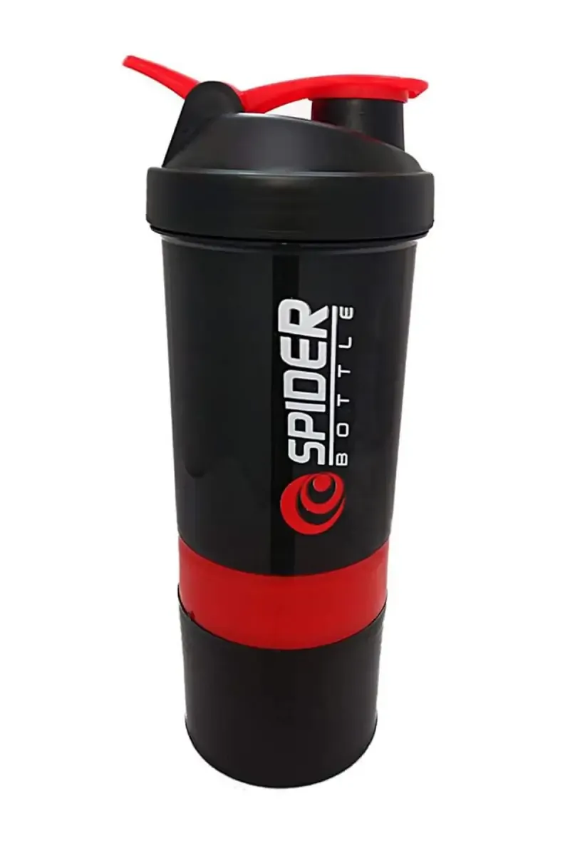Spider Plastic Shaker Bottle (Black-Red) - 500 ml 024809BLA4