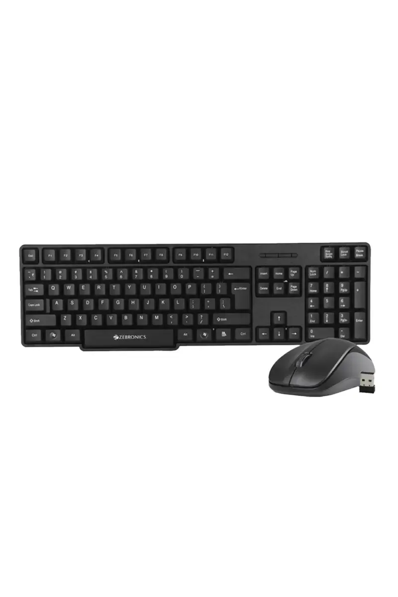 Zebronics Companion 107 Wireless Keyboard and Mouse Combo Set with Nano Receiver (Black)