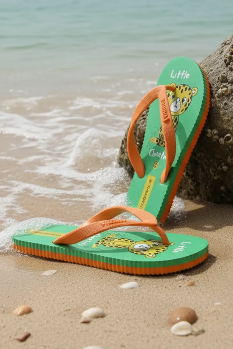 Kid's Cheetah Printed Casual Flip Flops 02499710YRSGRE