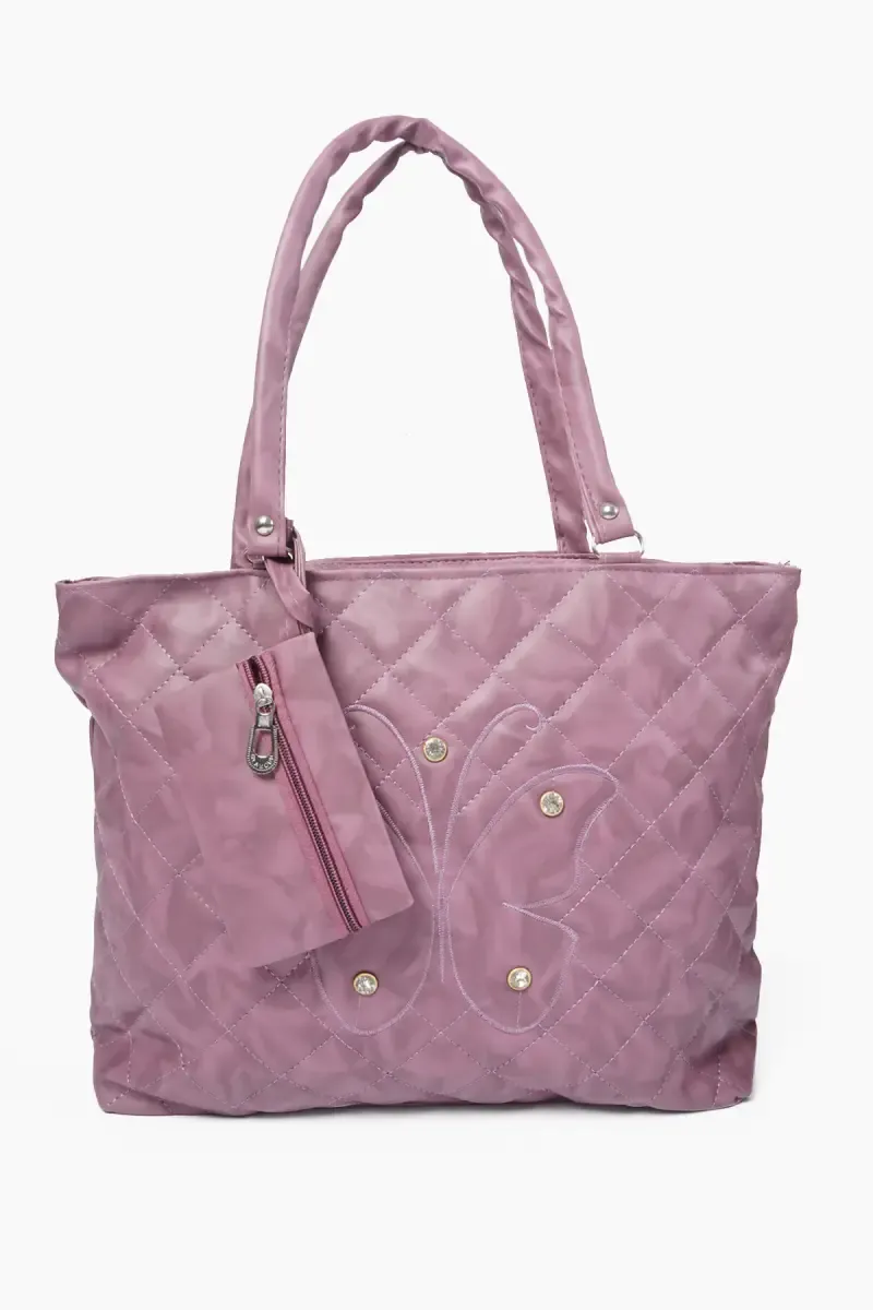 PU Leather Butterfly Design Hand Bag for Women 025146MAU2