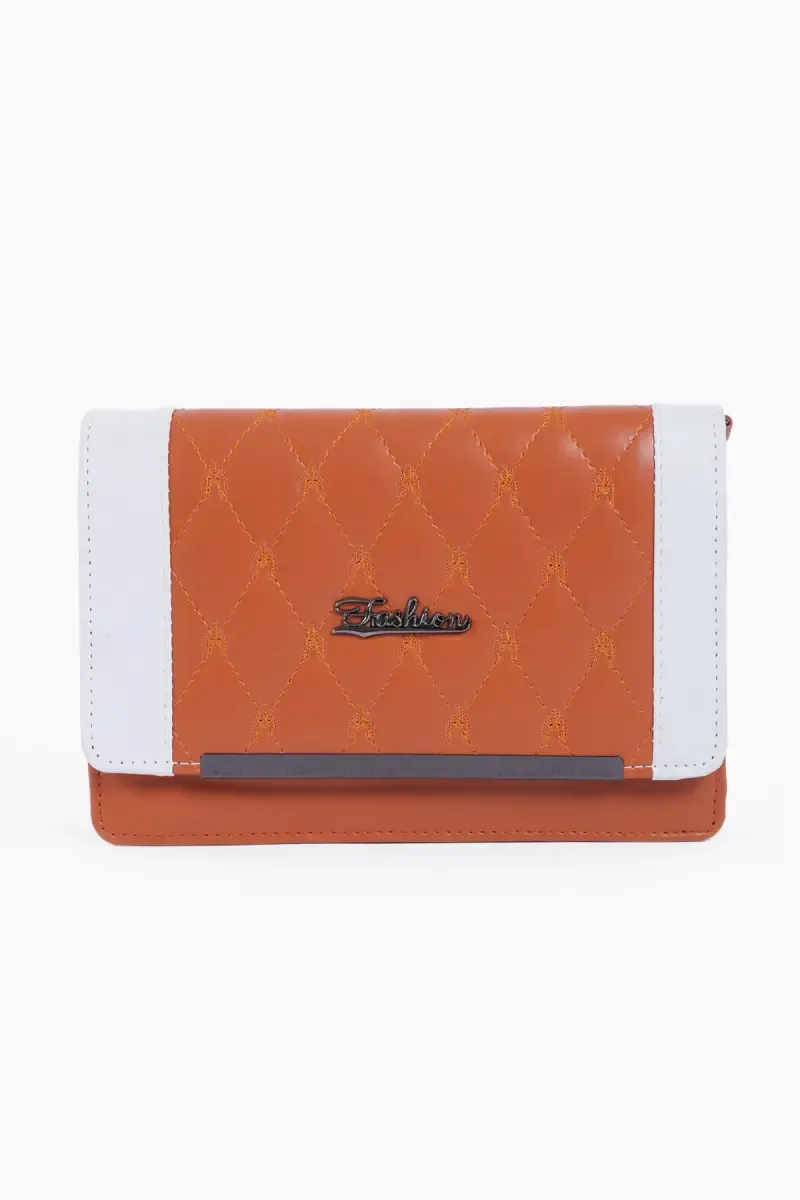 Dual Color Trendy Sling Bag for Women and Girls 025181BRO2