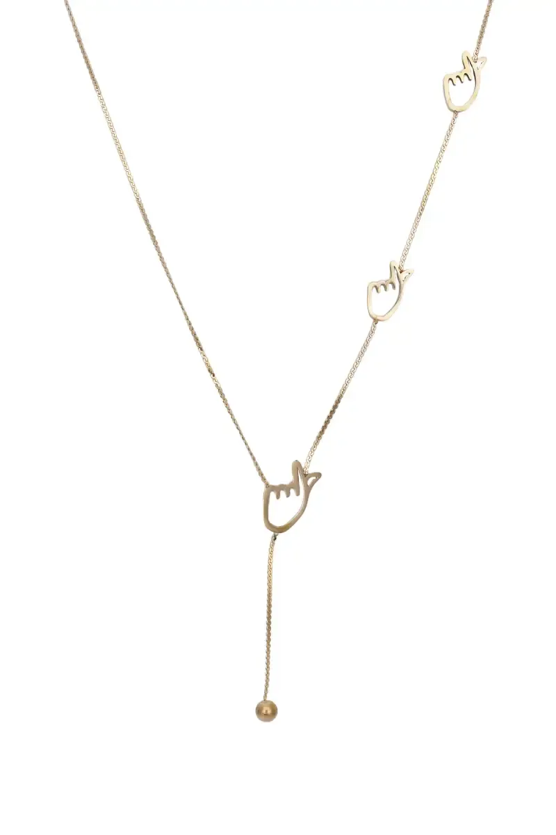 Gold Plated Hand Charms Pendant Chain for Women