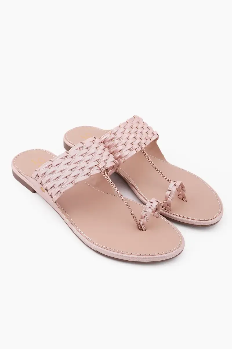 Ring Toe Flat Slippers for Women 02544741PEA