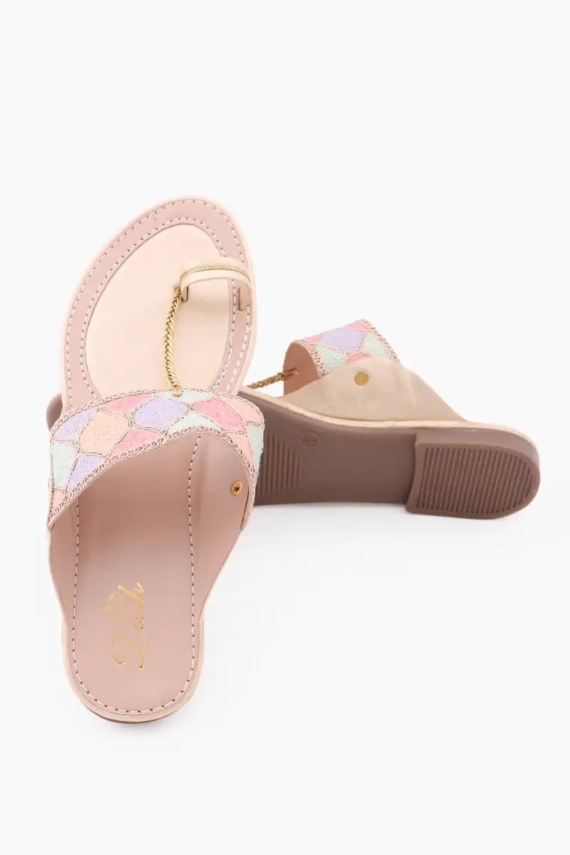 Women's Ring Toe Flat Fashion Slippers 02545639GOL