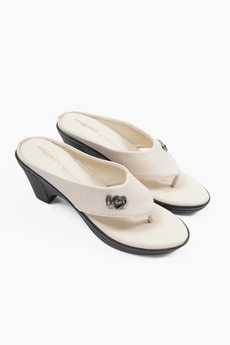 Slip-On Block Heel Slippers for Women