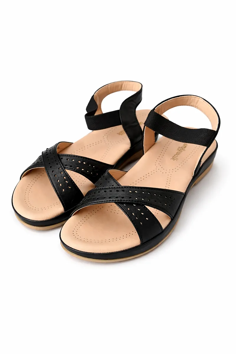 Women's Backstrap Casual Flat Sandals 02555741BLA
