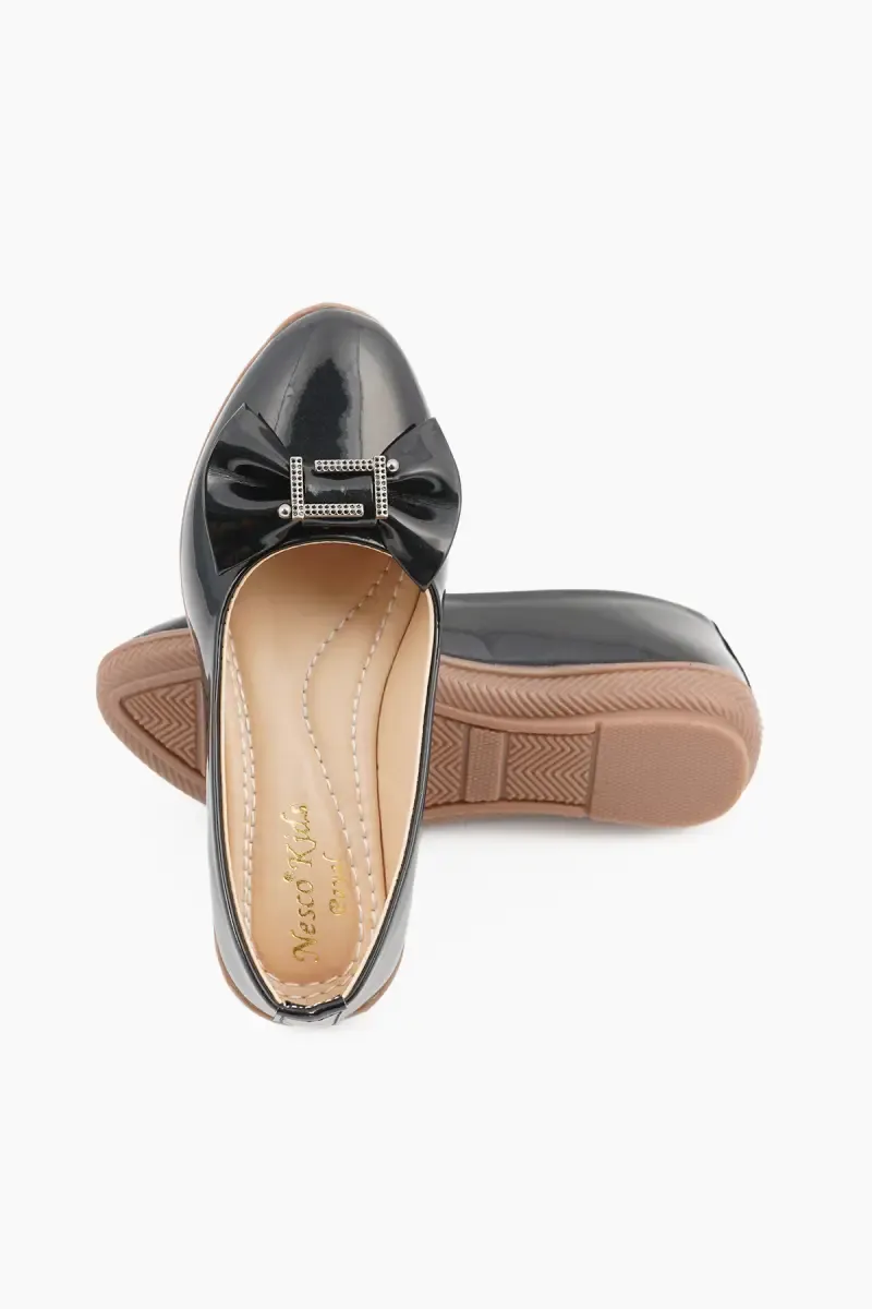 Round Toe Bow Design Ballerinas for Girls 0261942BLA