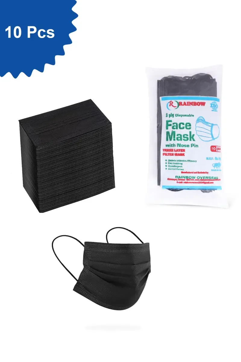3 PLY Disposable Face Mask - Pack Of 10