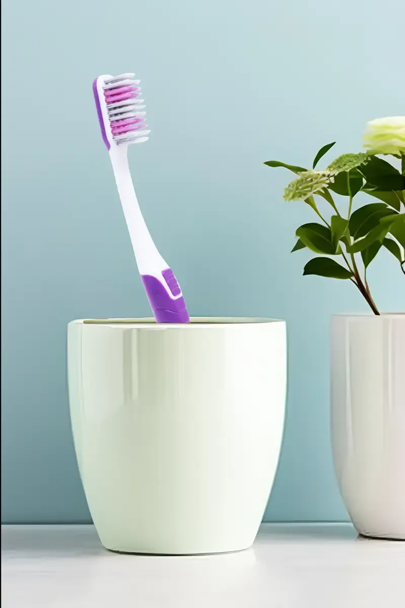 DR.ZARVA Soft Tooth Brush (White & Purple) - Pack of 1