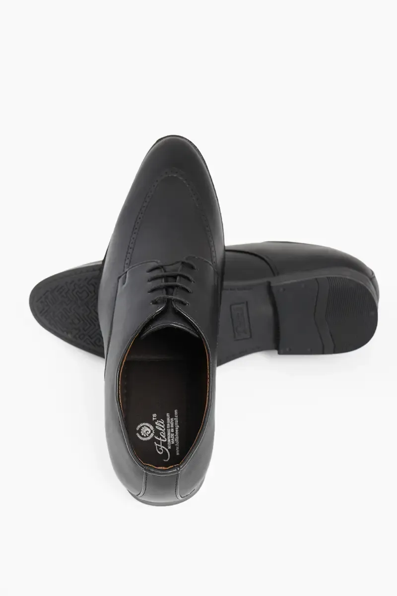 Men's Solid Derby Lace-Up Formal Shoes 02653810BLA