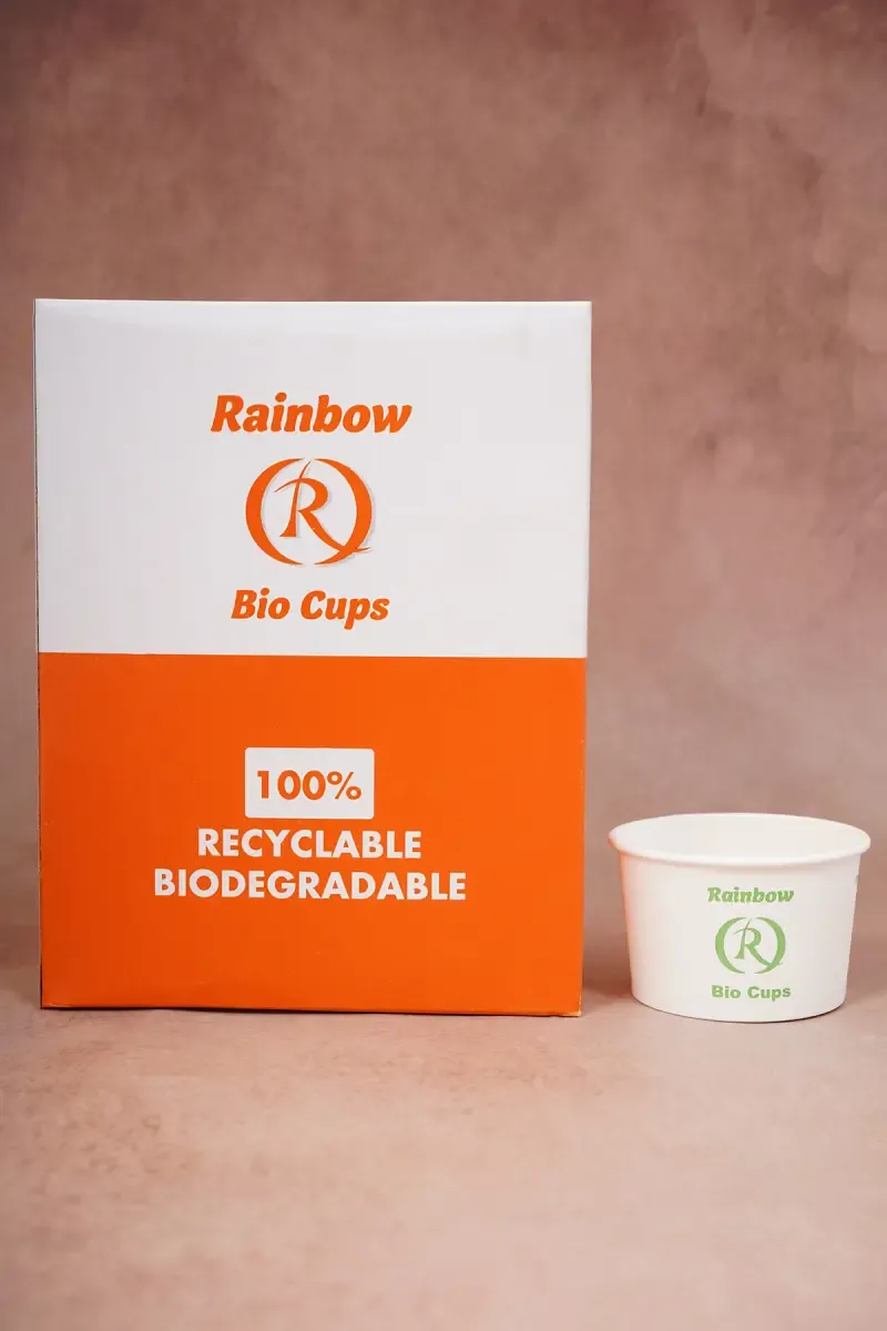 Rainbow Disposable Bio Paper Cup - 100pc / 80ml	