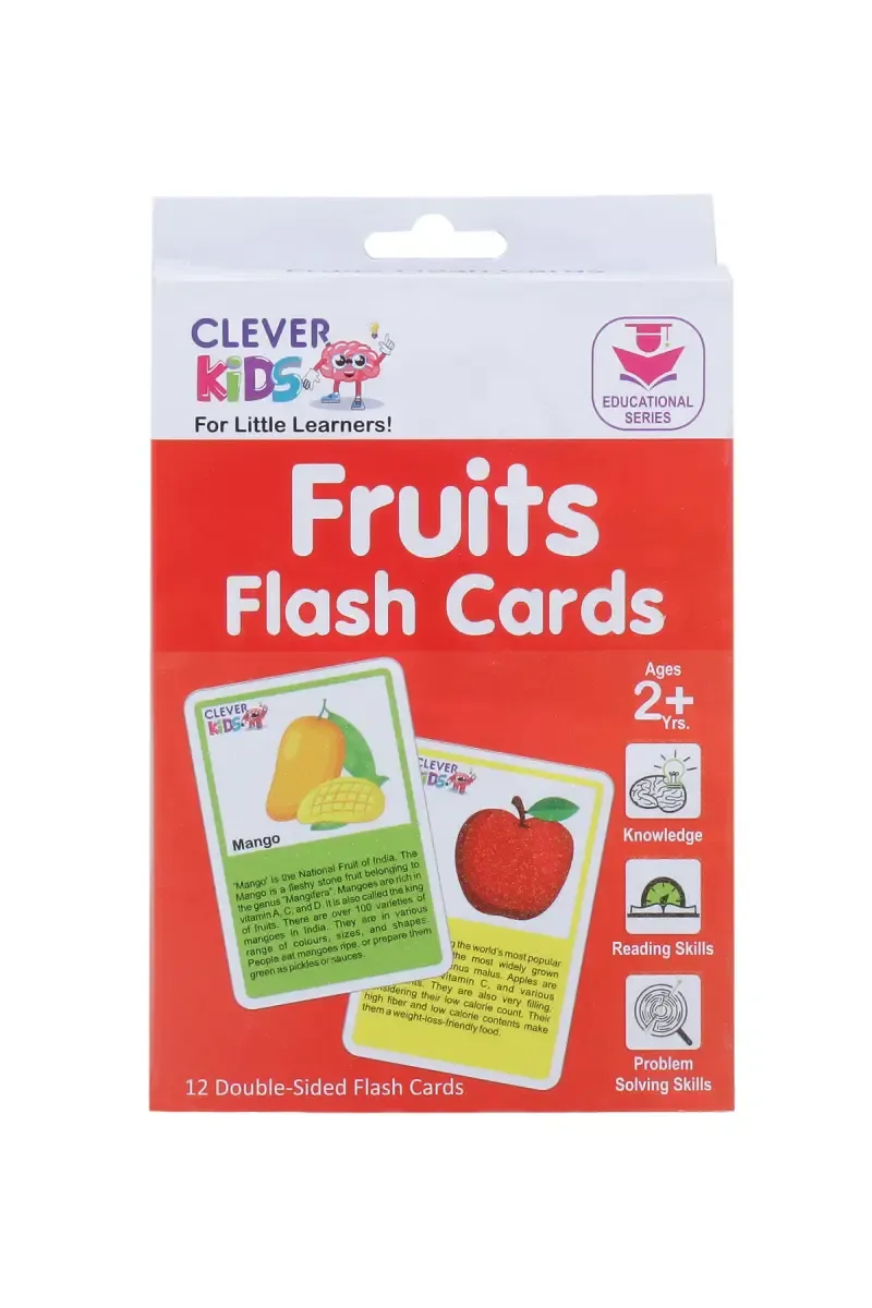 Fruits Flash Cards for Kids (12 Cards) 
