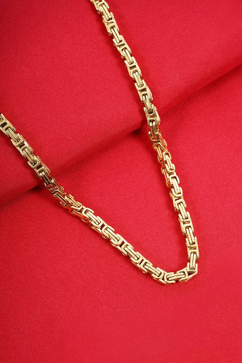 Bold Gold Plated Byzantine Chain for Men