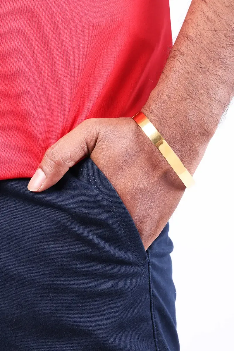 Gold Plated Openable Kada Bracelet for Men