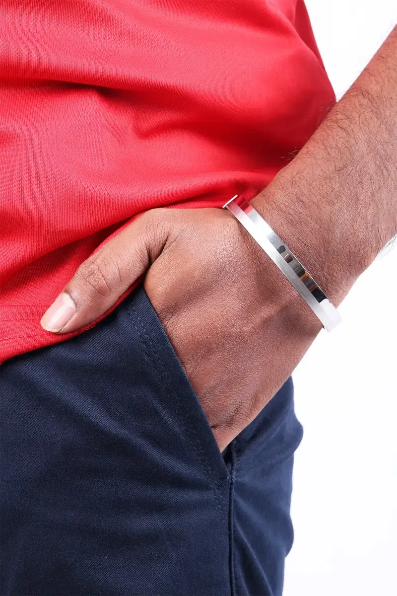Dual Finish Openable Kada Bracelet for Men