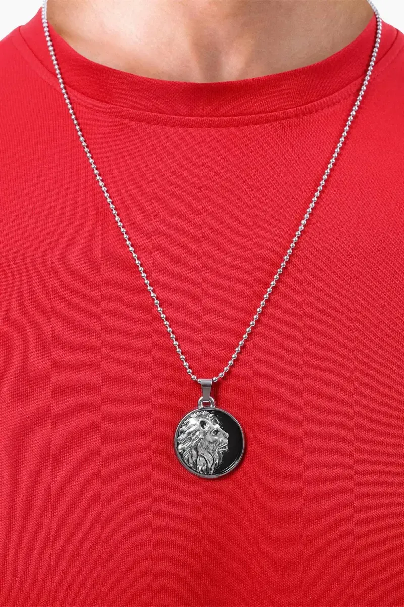 Lion Head Pendant Ball Chain for Men