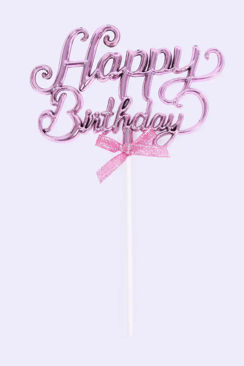 Happy Birthday Cake Topper (Pink)