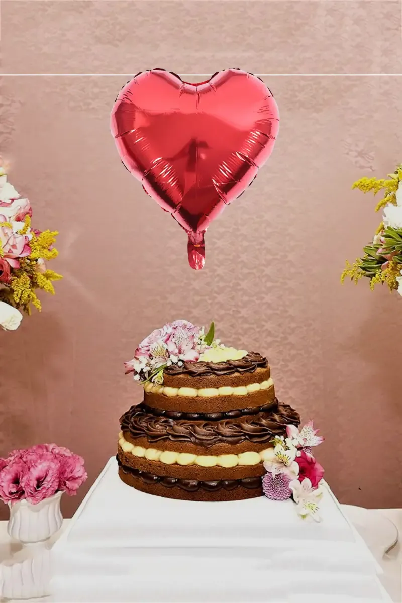 Party Decoration Balloons - Heart Shaped (Foil, Red)