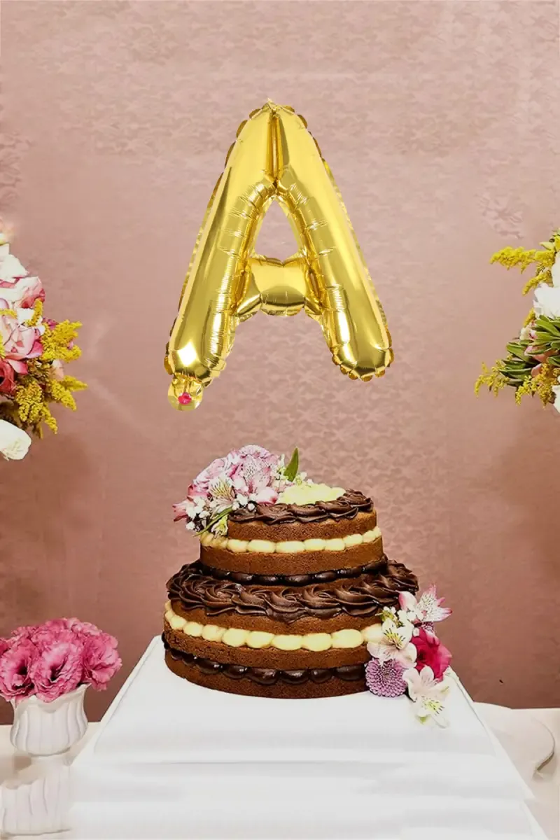 Alphapet Party Balloon - Letter "A" (Foil, Golden Color, 16 Inches)