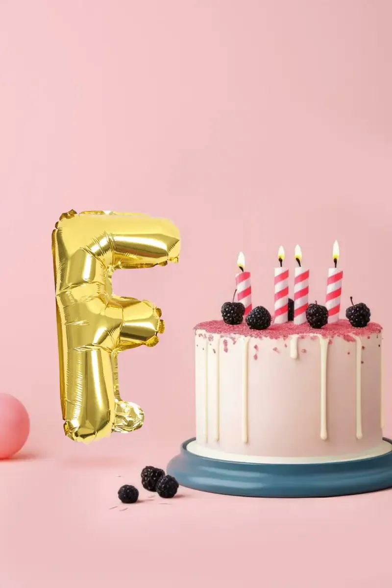 Alphapet Party Balloon - Letter "F" (Foil, Golden Color, 16 Inches)