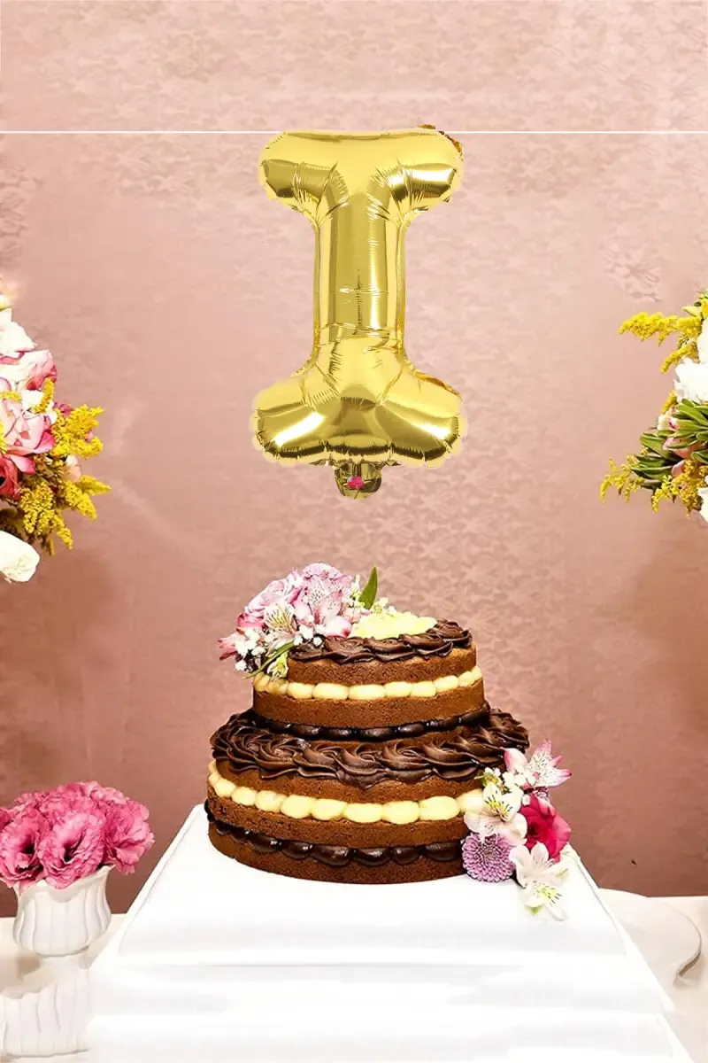 Alphapet Party Balloon - Letter "I" (Foil, Golden Color, 16 Inches) 027762GOLI