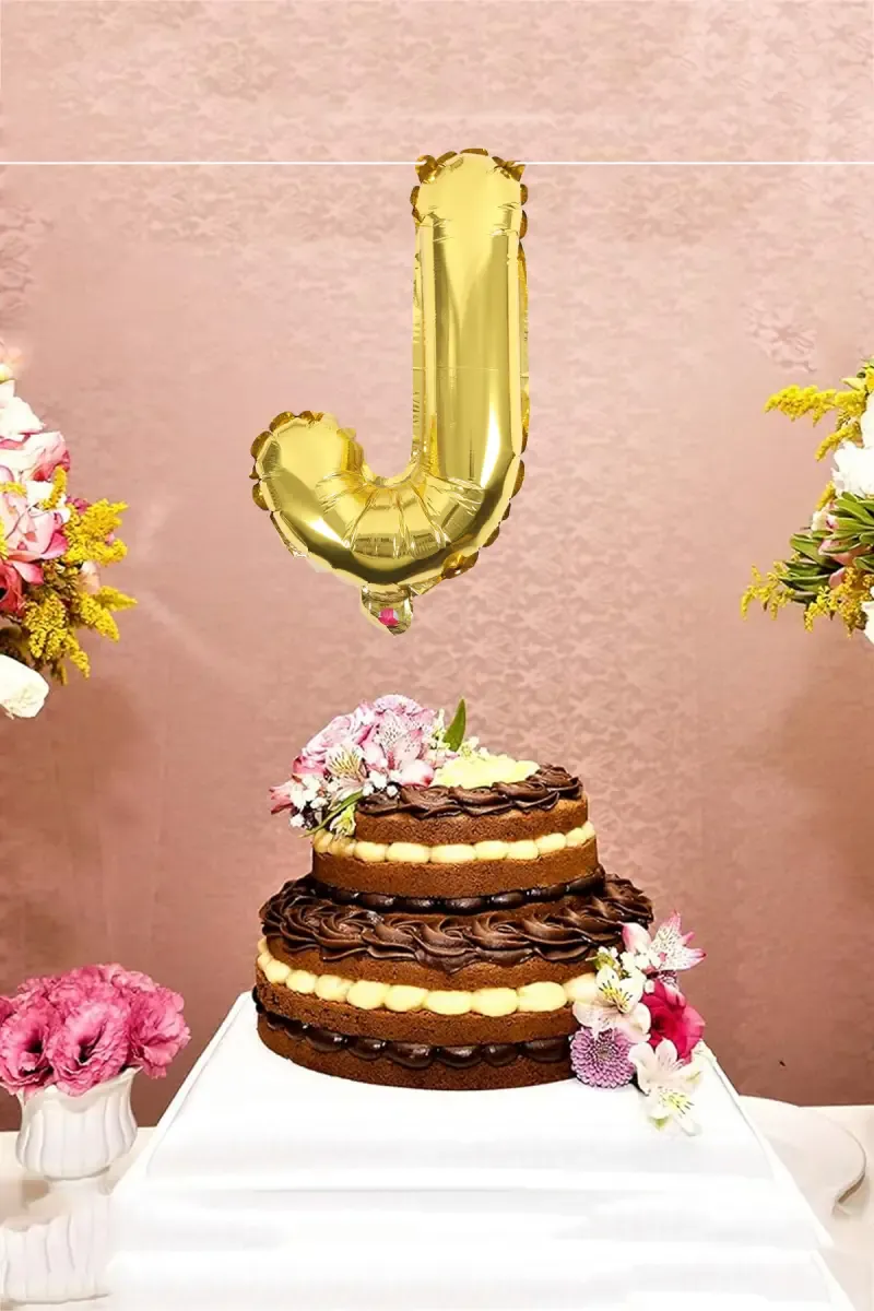 Alphapet Party Balloon - Letter "J" (Foil, Golden Color, 16 Inches) 027762GOLJ